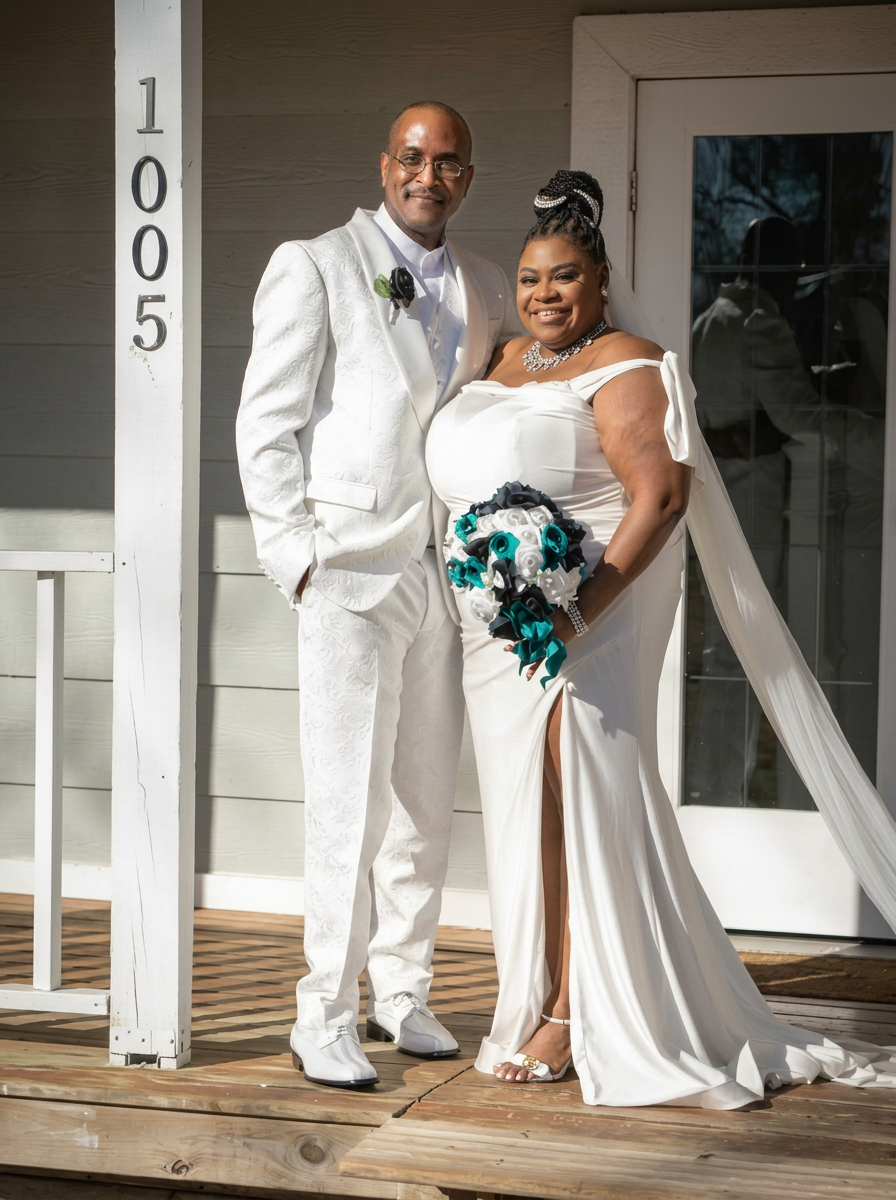 The Browns on their wedding day